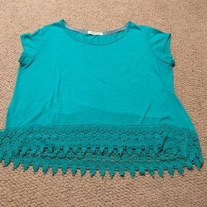 Shirt with lace detail